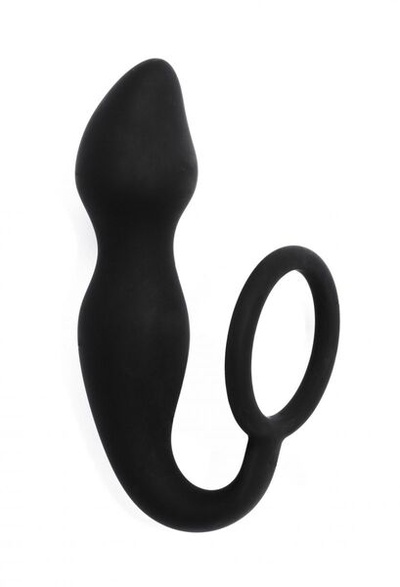 Эрекционное кольцо Lola Games Sensation с анальным стимулятором черное (черный) 