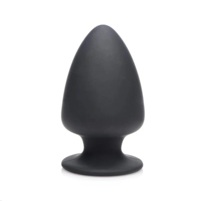 Squeeze-It Silicone Anal Plug Small - мягкая гибкая анальная пробка, S 9х5.1 см (чёрный) XR Brands (черный) 