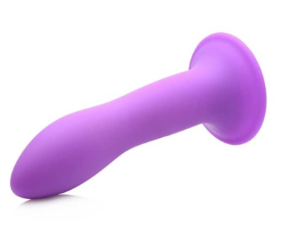 Squeeze-It Slender Dildo - гибкий силиконовый фаллоимитатор, 13.5х3.1 см (фиолетовый) XR Brands 