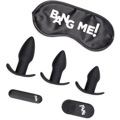 Bang! - набор для анальных стимуляторов XR Brands Bang! 28X Backdoor Adventure Remote Control 3 Piece Butt Plug Vibe Kit - набор для анальных стимуляторов (черный) 