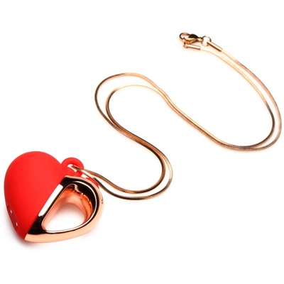 Charmed Vibrating - ожерелье с подвеской вибратором, 90 см (красный) XR Brands Charmed Vibrating Silicone Heart Necklace - ожерелье с подвеской вибратором, 90 см (красный) 