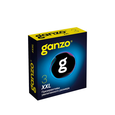Презервативы GANZO XXL Black edition, увеличенного размера, 3 шт 