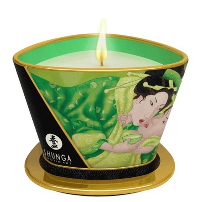 Массажная свеча Exotic Green Tea с ароматом зелёного чая - 170 мл. Shunga 