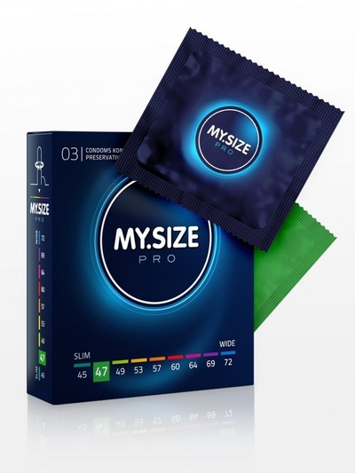 Презервативы MY.SIZE размер 47 - 3 шт. (прозрачный) 
