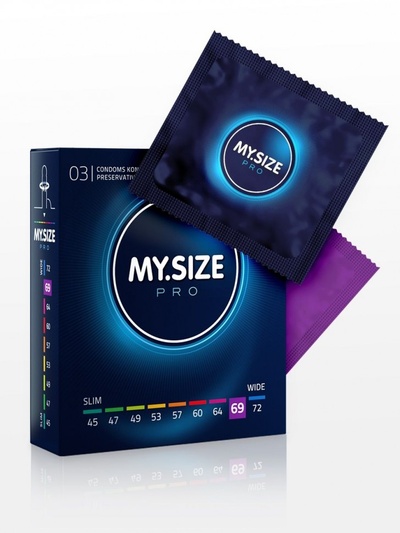 Презервативы MY.SIZE размер 69 - 3 шт. (прозрачный) 