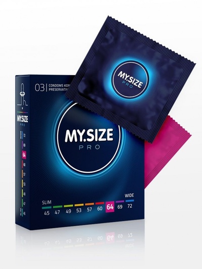 Презервативы MY.SIZE размер 64 - 3 шт. (прозрачный) 