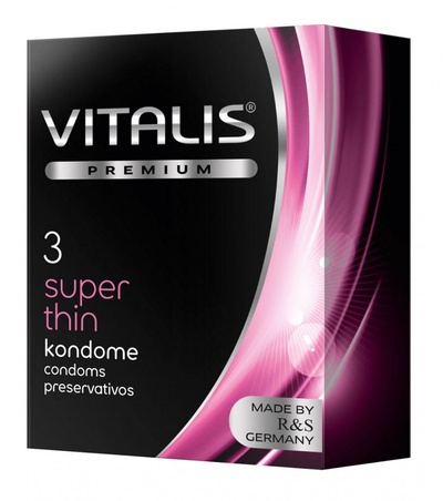 Ультратонкие презервативы VITALIS PREMIUM super thin - 3 шт. (прозрачный) 