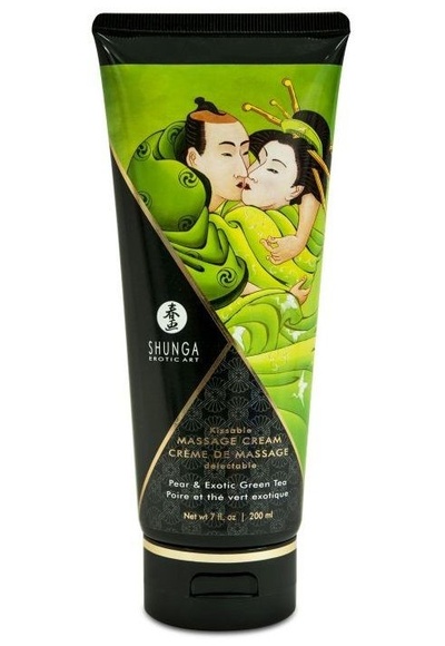 Массажный крем для тела с ароматом груши и зелёного чая Pear & Exotic Green Tea - 200 мл. Shunga 