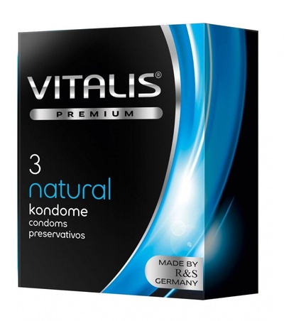 Классические презервативы VITALIS PREMIUM natural - 3 шт. (прозрачный) 