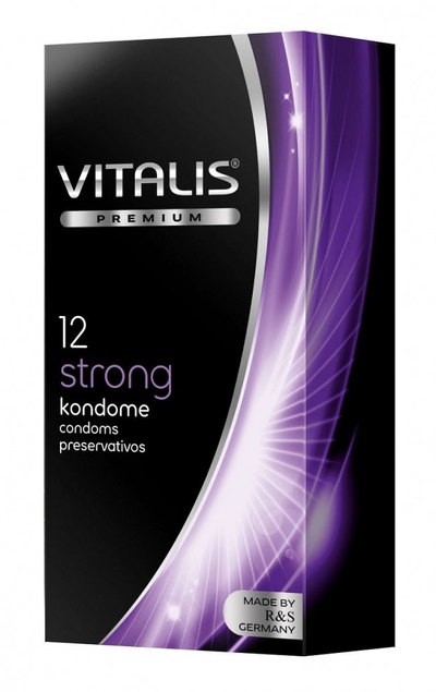 Презервативы с утолщённой стенкой VITALIS PREMIUM strong - 12 шт. (прозрачный) 
