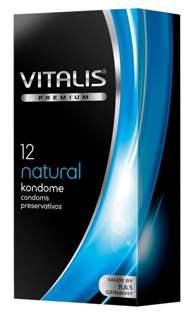Классические презервативы VITALIS PREMIUM natural - 12 шт. (прозрачный) 