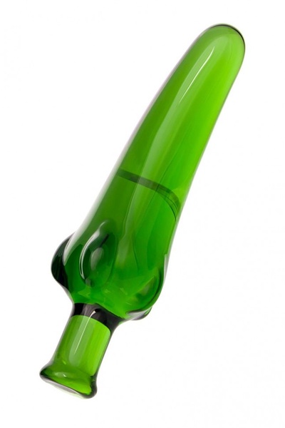 Зелёный анальный стимулятор из стекла в форме перчика - 13,5 см. Sexus (зеленый) 