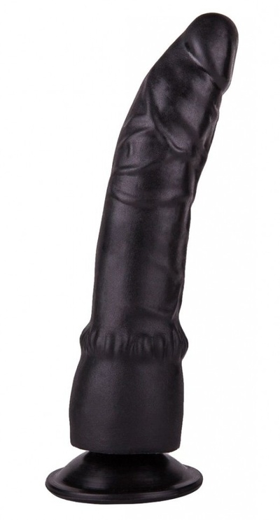 Чёрный фаллоимитатор на присоске - 19,3 см. LOVETOY (А-Полимер) (черный) 