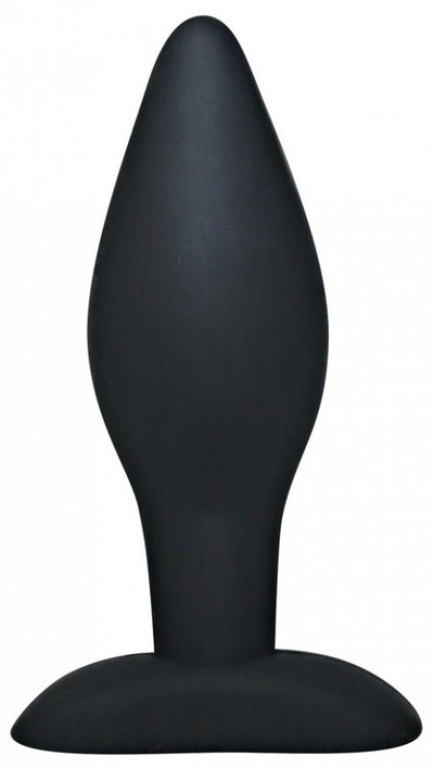 Чёрный анальный стимулятор Silicone Butt Plug Large - 12 см. Orion (черный) 