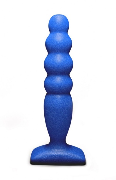 Синий анальный стимулятор Large Bubble Plug - 14,5 см. Lola Games 