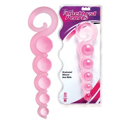 Розовая анальная цепочка из 5 шариков различного диаметра - 25,5 см. Dream Toys (розовый) 