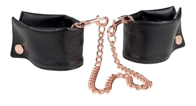 Черные мягкие наручники Entice French Cuffs с цепью California Exotic Novelties (черный) 