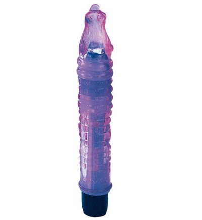 Фиолетовый гелевый вибратор в форме крокодильчика - 19 см. Tonga 