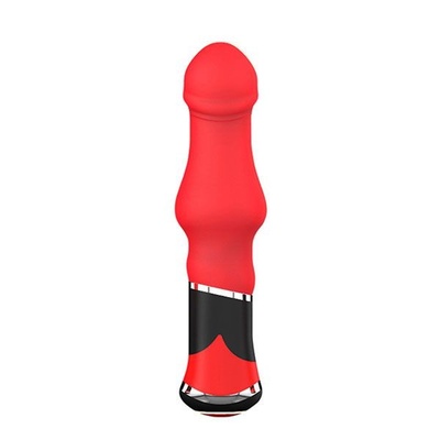 Красный анальный вибратор фаллической формы BOOTYFUL BULBED VIBE Dream Toys 