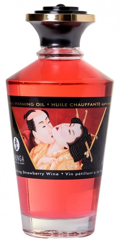 Массажное интимное масло с ароматом клубничного вина - 100 мл. Shunga 