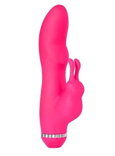 Розовый вибратор с клиторальным стимулятором PURRFECT SILICONE DELUXE RABBIT - 19 см. Dream Toys 