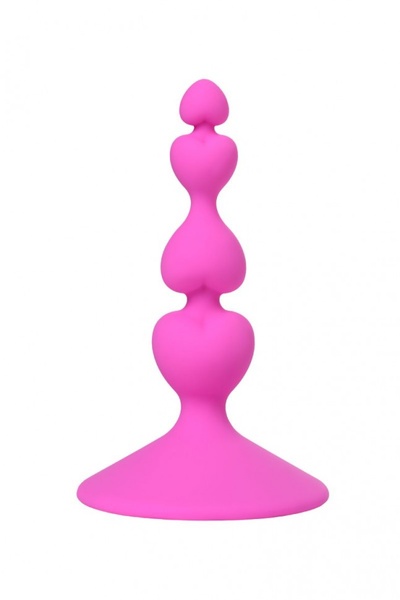 Розовая силиконовая анальная пробка Loverty - 8 см. TOYFA (розовый) 