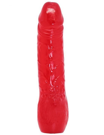 Красный гелевый фаллоимитатор с утолщением - 20,6 см. Eroticon 