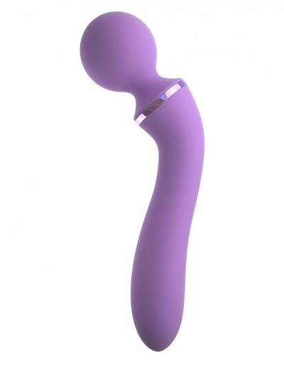 Фиолетовый двусторонний вибростимулятор Duo Wand Massage-Her - 19,6 см. PipeDream 