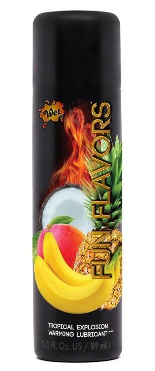 Разогревающий лубрикант Fun Flavors 4-in-1 Tropical Explosion с ароматом тропических фруктов - 89 мл. Wet International Inc. 