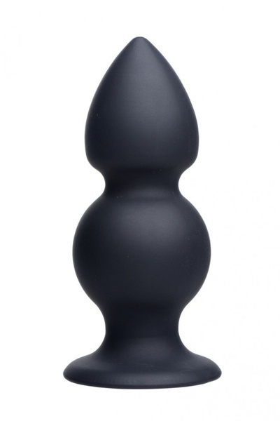 Анальная пробка с двумя шариками - 14 см. XR Brands (черный) 