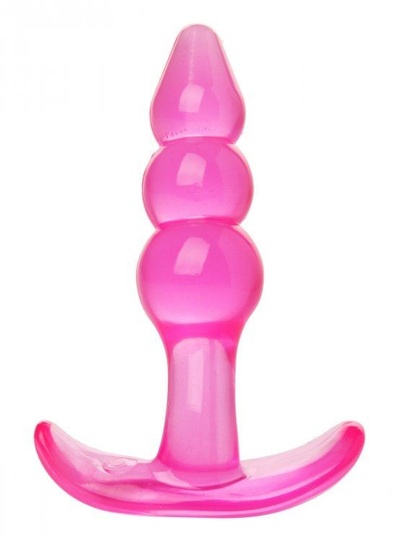 Розовая анальная пробка Bubbles Bumpy Starter - 11 см. XR Brands (розовый) 
