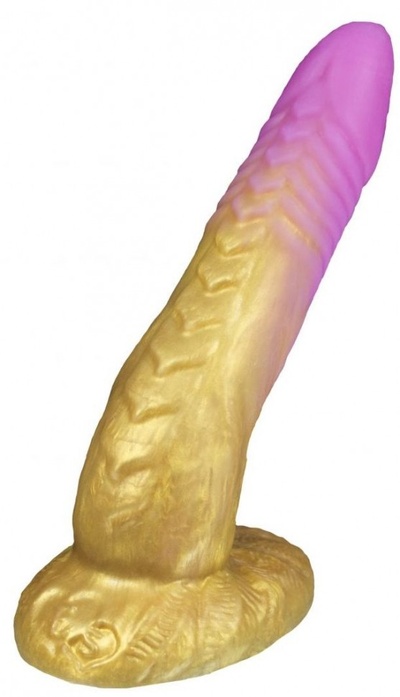 Золотистый фаллоимитатор "Феникс mini" - 18,5 см. Erasexa 