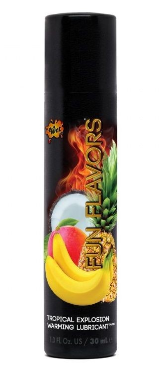 Разогревающий лубрикант Fun Flavors 4-in-1 Tropical Explosion с ароматом тропических фруктов - 30 мл. Wet International Inc. 