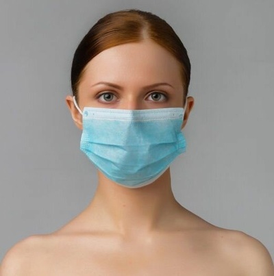 Треслойные одноразовые медицинские маски - 50 шт. Rubber Tech Ltd (голубой) 