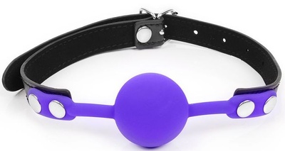 Фиолетовый кляп-шарик с черным ремешком Bior toys (фиолетовый с черным) 