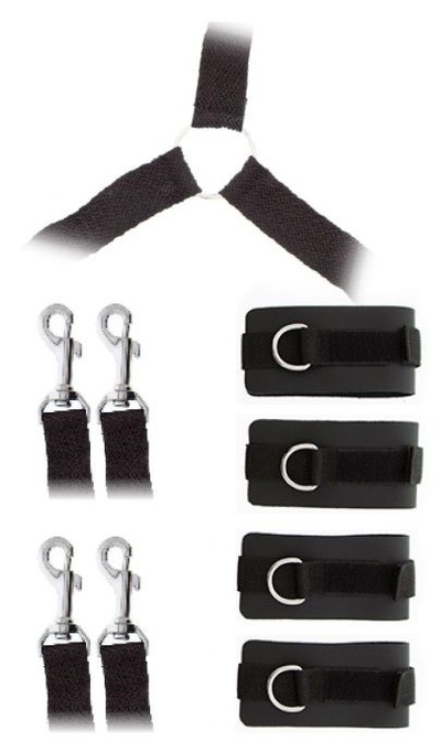 Комплект наручников и поножей LUXURIOUS BED RESTRAINT CUFF SET Blush Novelties (черный) 
