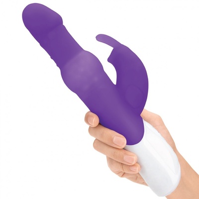 Фиолетовый вибратор с вращающимися шариками - 26,3 см. Rabbit Essentials 