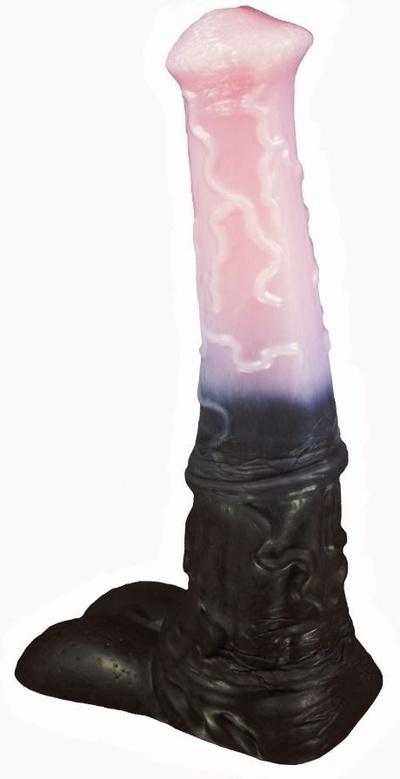 Черно-розовый фаллоимитатор "Мустанг large" - 43,5 см. Erasexa (черный с розовым) 