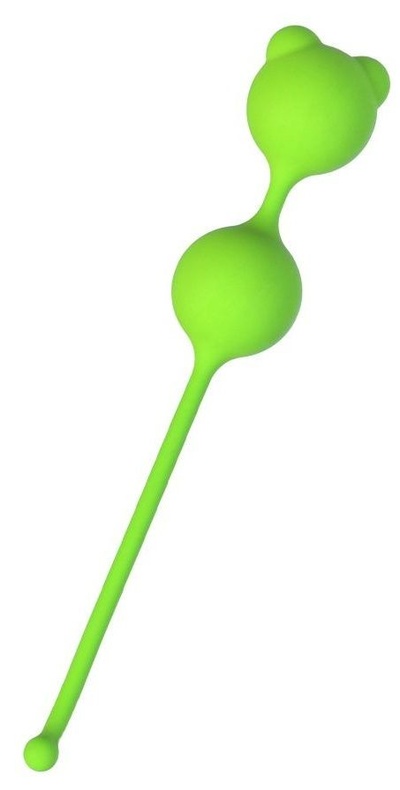 Зеленые вагинальные шарики A-Toys с ушками (зеленый) 