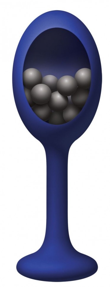 Синяя анальная пробка с шариками внутри Rattler - 12,7 см. NS Novelties (синий) 