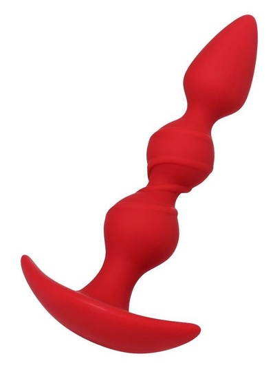 Красная силиконовая анальная втулка Trio - 16 см. TOYFA (красный) 