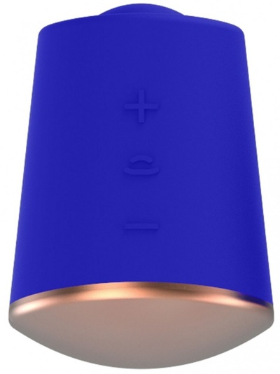 Синий клиторальный стимулятор Dazzling с вибрацией и ротацией - 6,7 см. Shots Media BV 