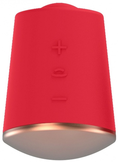 Красный клиторальный стимулятор Dazzling с вибрацией и ротацией - 6,7 см. Shots Media BV 
