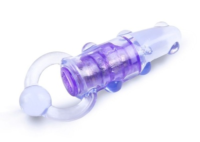 Фиолетовое эрекционное кольцо с удлиненным клиторальным стимулятором Brazzers (фиолетовый) 