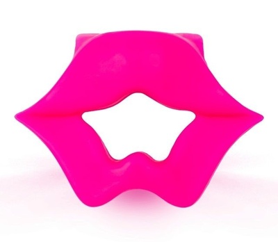 Розовое эрекционное виброкольцо в форме губ Brazzers (розовый) 