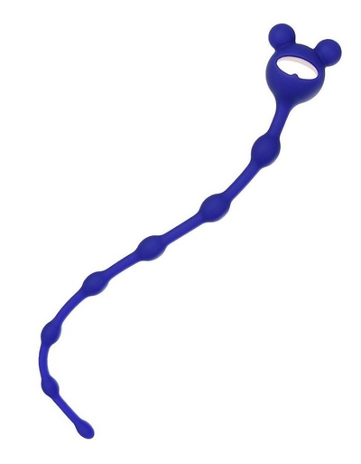 Синяя силиконовая анальная цепочка Froggy - 27,4 см. TOYFA (синий) 