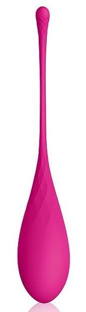 Ярко-розовый тяжелый каплевидный вагинальный шарик со шнурком Bior toys 