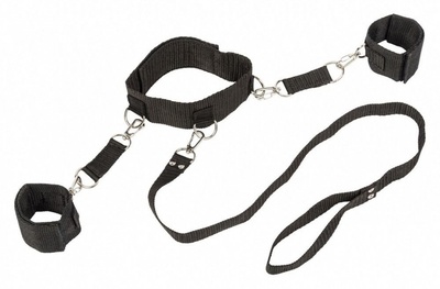 Ошейник с наручниками Bondage Collection Collar and Wristbands Plus Size Lola Games (черный) 