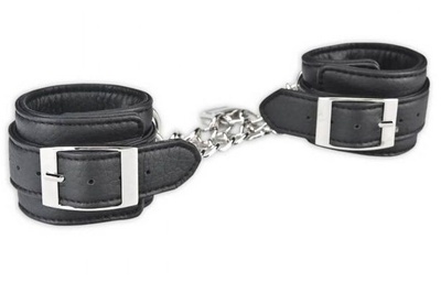 Черные наручники на цепи Lux Fetish (черный) 