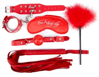 Набор красных БДСМ-аксессуаров из 5 предметов Bior toys (красный) 